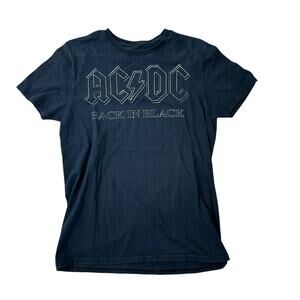 ACDC Rock Metal Band T-Shirt Women's Medium Black Short Sleeve Crew Neck